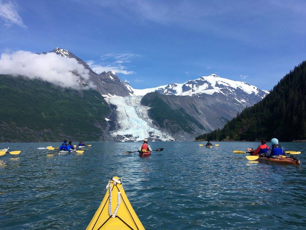 Sea Kayaking in Alaska on the Prince William Sound.